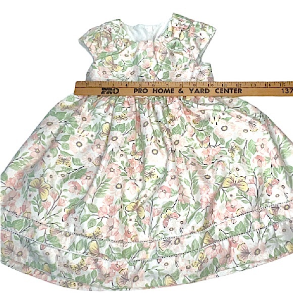 Catherine Malabdrino Ivory Off White Floral Satin Formal Toddler Dress Size 3T - Picture 7 of 12